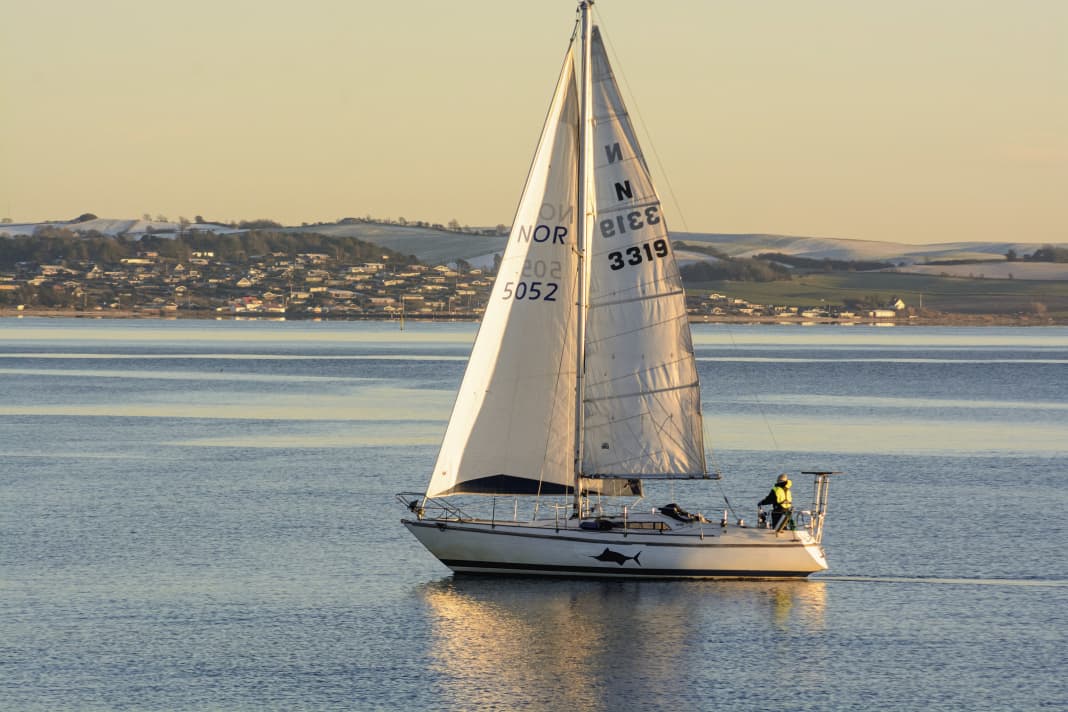 Sidse Johannsen on her "Anori" on her return from a Baltic Sea cruise in December 2022