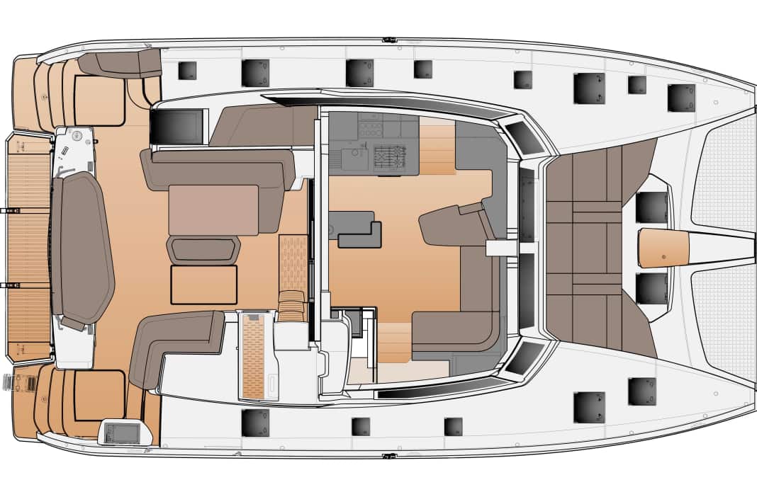 Sitting, lying, lounging: All dark brown surfaces mark armchairs, sofas and loungers.