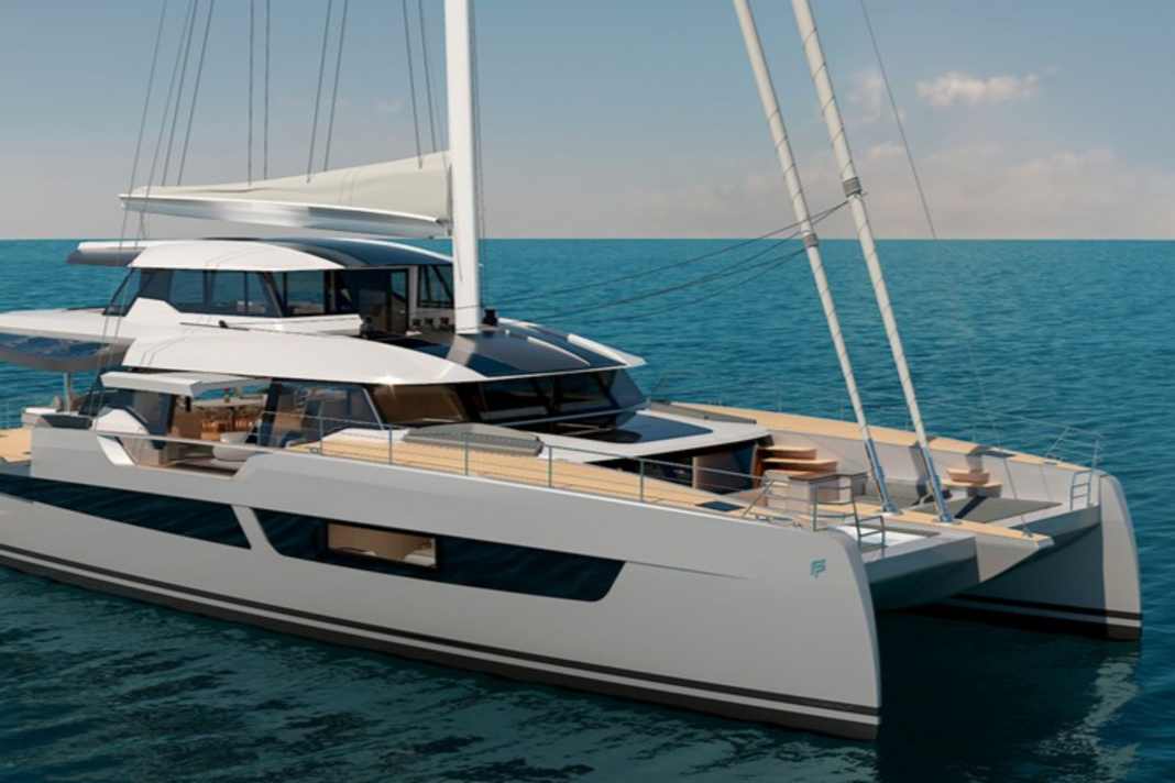 Das erste Rendering des neuen Flaggschiffs FPY110 S, das Anfang 2028 schwimmen soll.