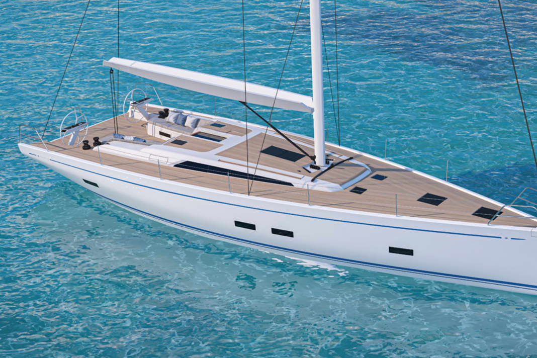 Long and stretched lines, relatively little freeboard, flat cabin superstructure. The lines of the Grand Soleil 52 Performance are excitingly beautiful