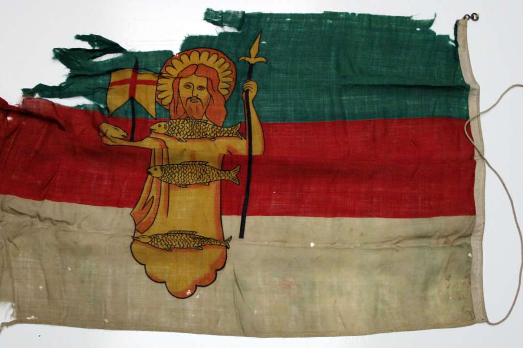 L'original historique : le "drapeau sacré de Helgoland". Photo : Semaine de la mer du Nord