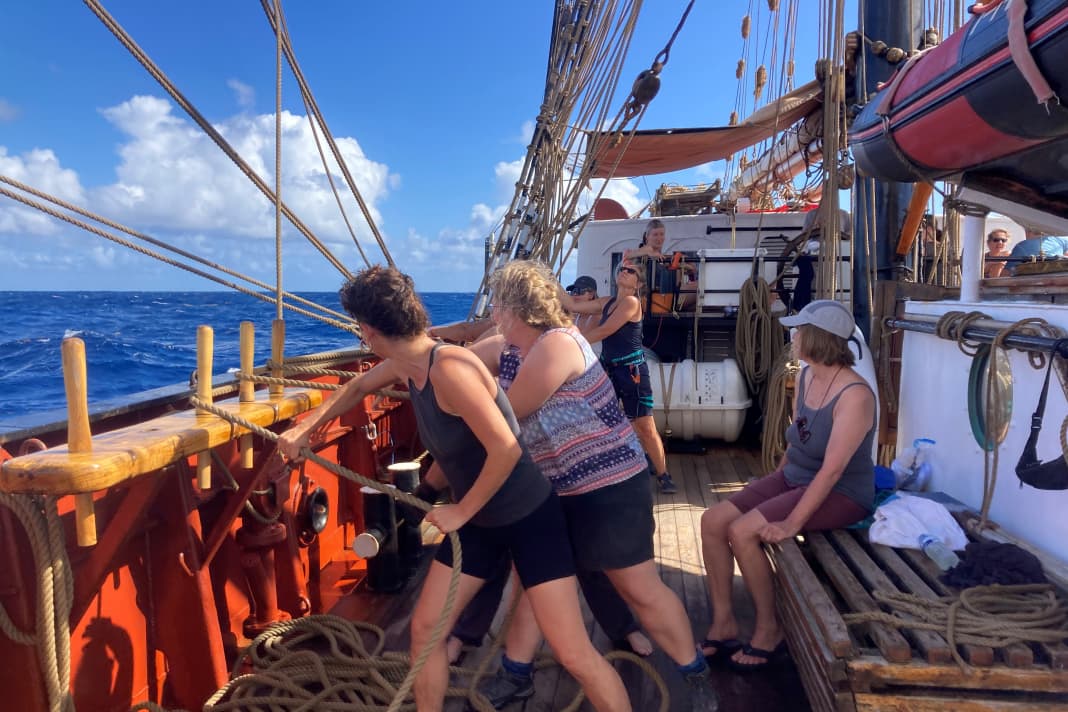 Cap sur les Caraïbes. Seules des navigatrices avaient embarqué sur le "Roald Amundsen" pour traverser l'Atlantique ensemble.