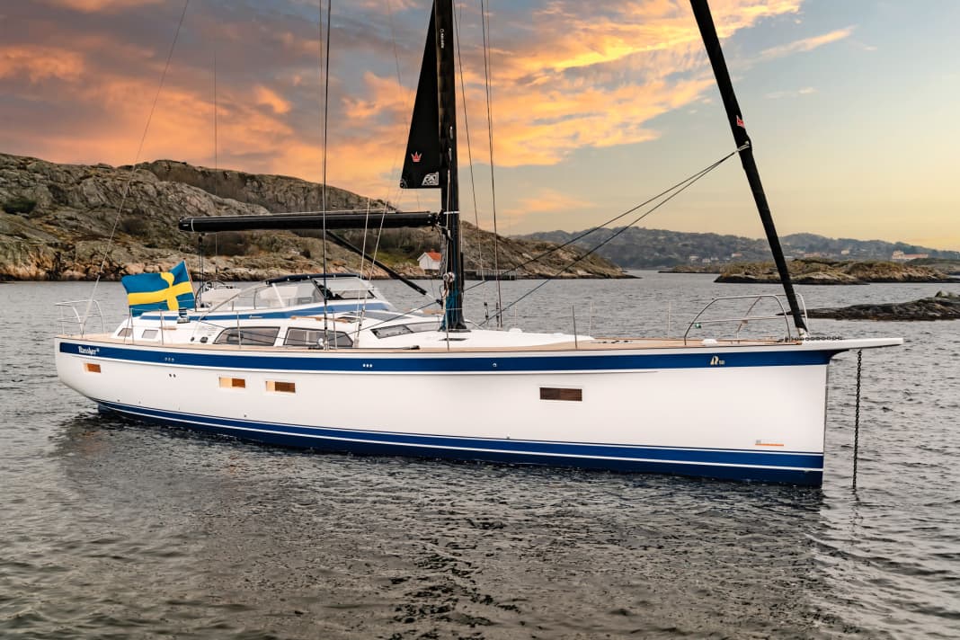 Hallberg-Rassy 50 at anchor. The brand leads the list of dream yachts by some distance