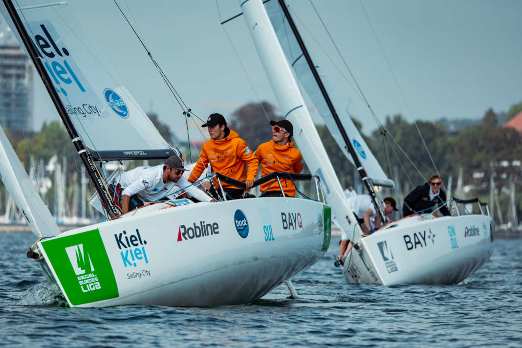 Hier segelt die Crew vom Chiemsee Yacht Club zum Erstliga-Sieg auf dem Bodensee | Foto Julius Osner/DSBL