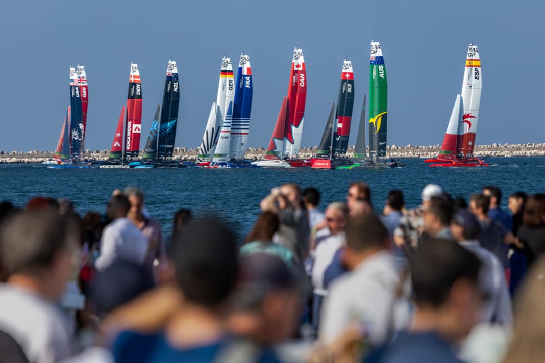 A scene from the last SailGP summit in Dubai a year ago.