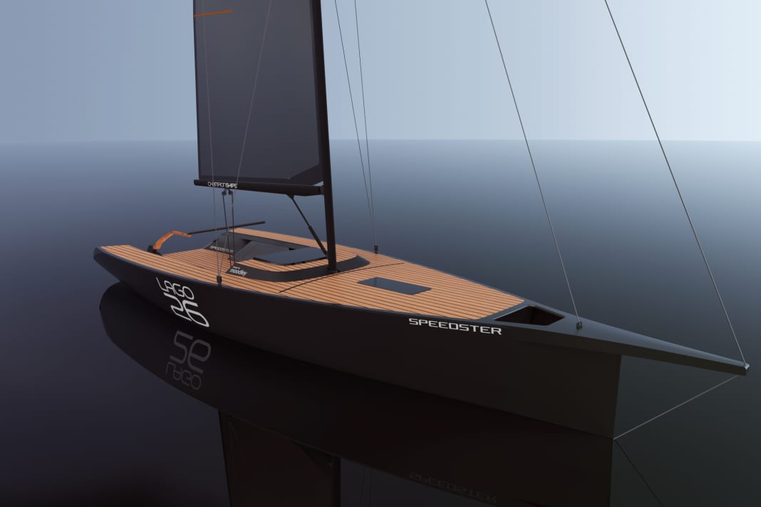 Der Rumpf ist der gleiche, alles andere ist neu. Die Lago 26 in der Version Speedster mit flachem Kajütaufbau und fest angebautem Bugspriet