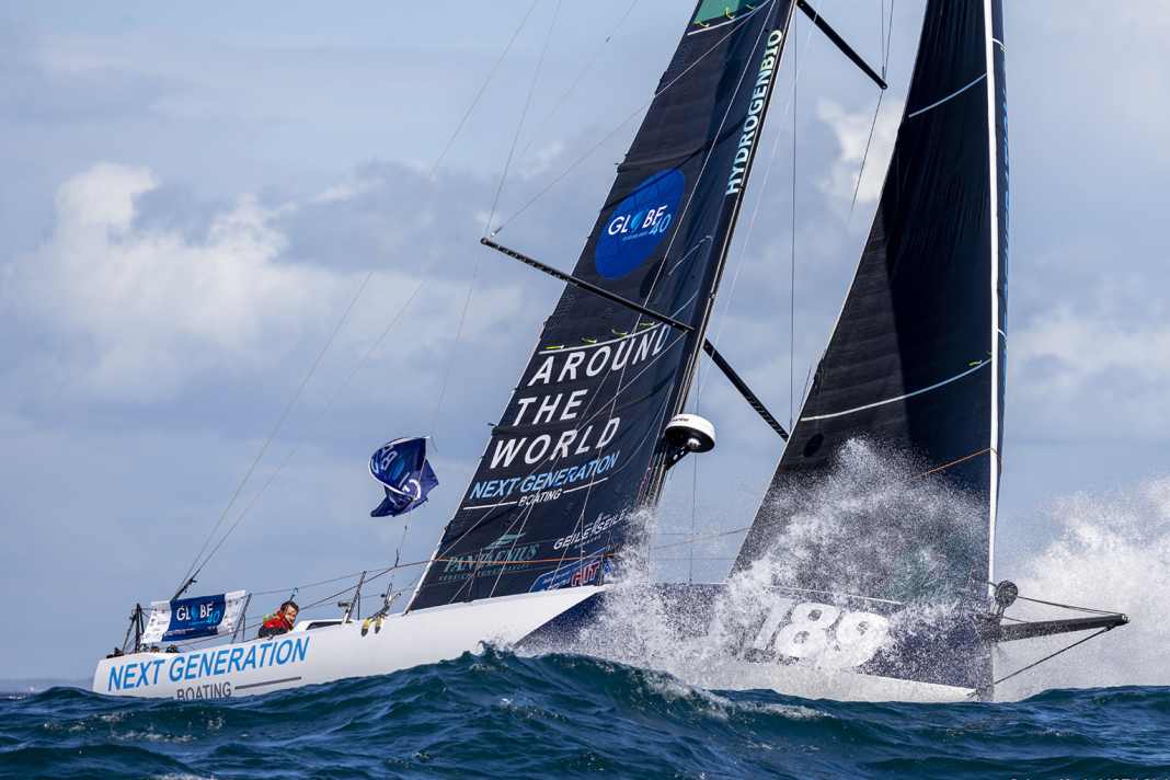 En route pour la première étape du Globe40 : Lennart Burke et Melwin Fink avec leur Pogo 40 S4.