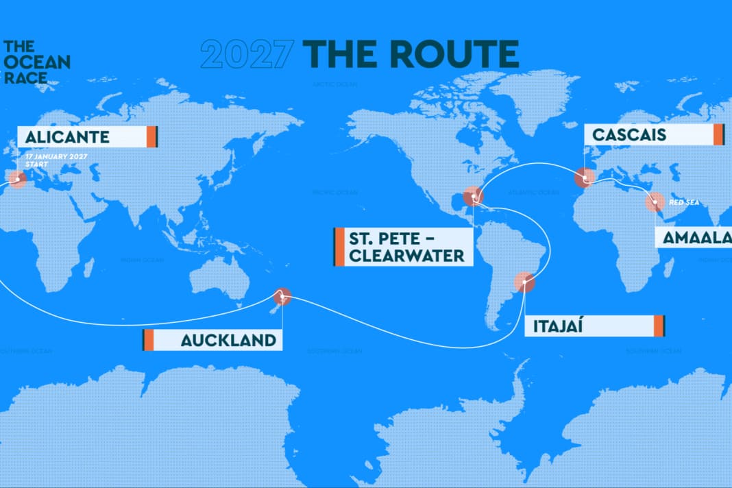The course for the 15th edition of The Ocean Race, which was first held in 1973/1974 as the Whitbread Round the World Race.