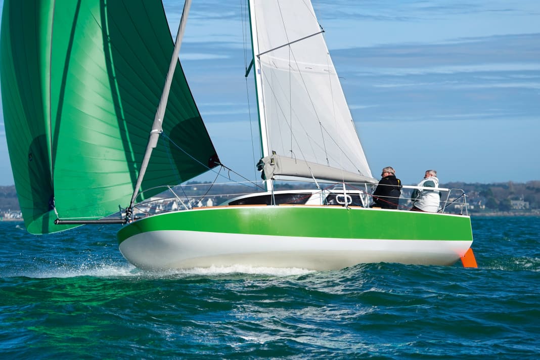 Easy on the glide. The scow nose helps the boat over the waves in windy conditions