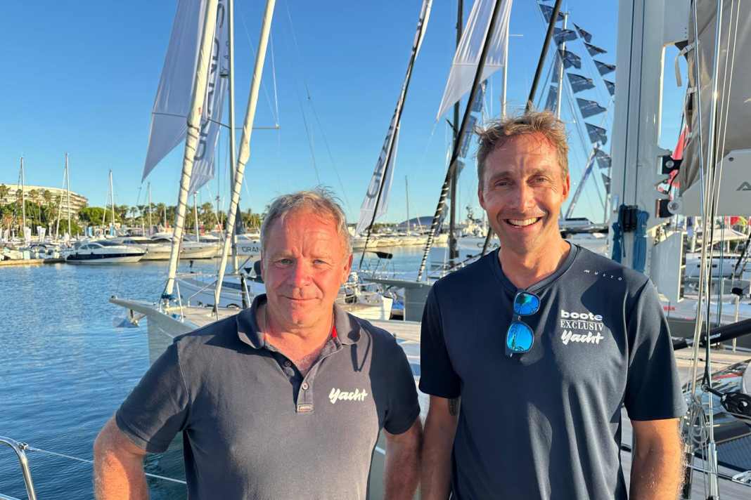 YACHT editor Michael Good (l.) and YACHT editor-in-chief Martin Hager (r.) report from the Cannes Yachting Festival: How has the trade fair developed? What are the trends? Which premieres should visitors not miss?