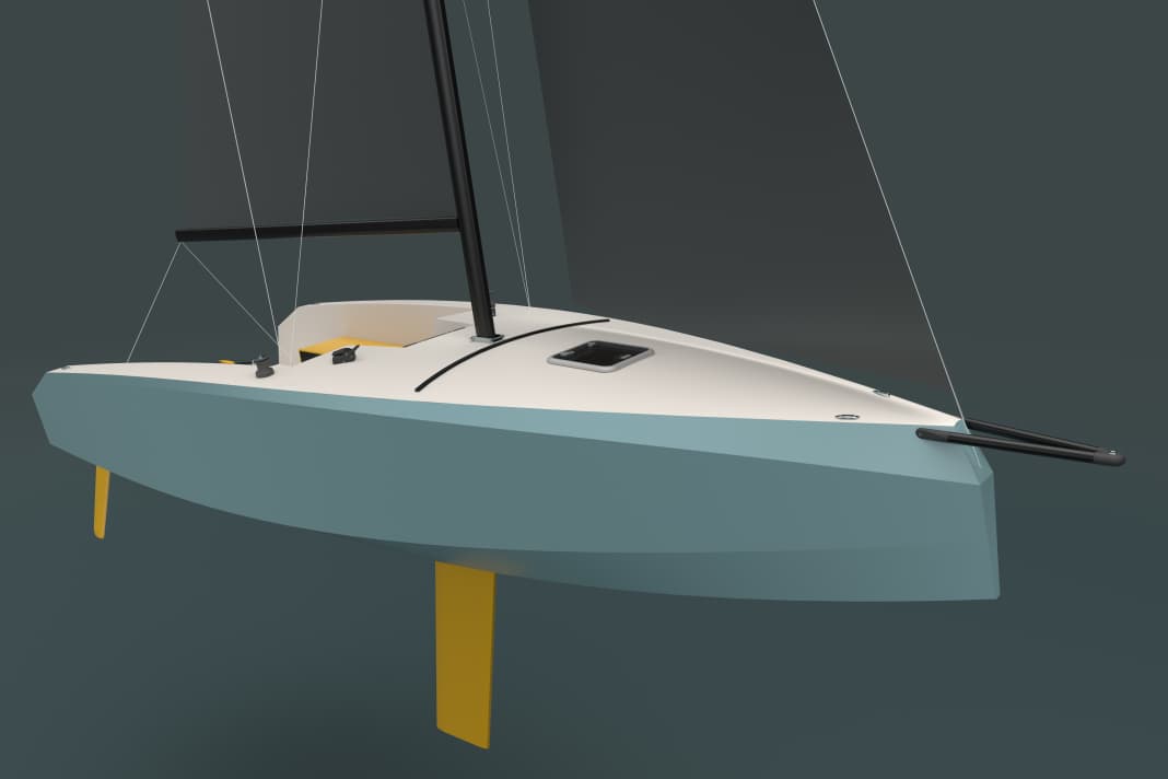 Backdecker mit Ecken und Kanten. Die Chianti 24 kommt aus La Rochelle und wird im Multi-Knickspant aus Sperrholz gebaut.