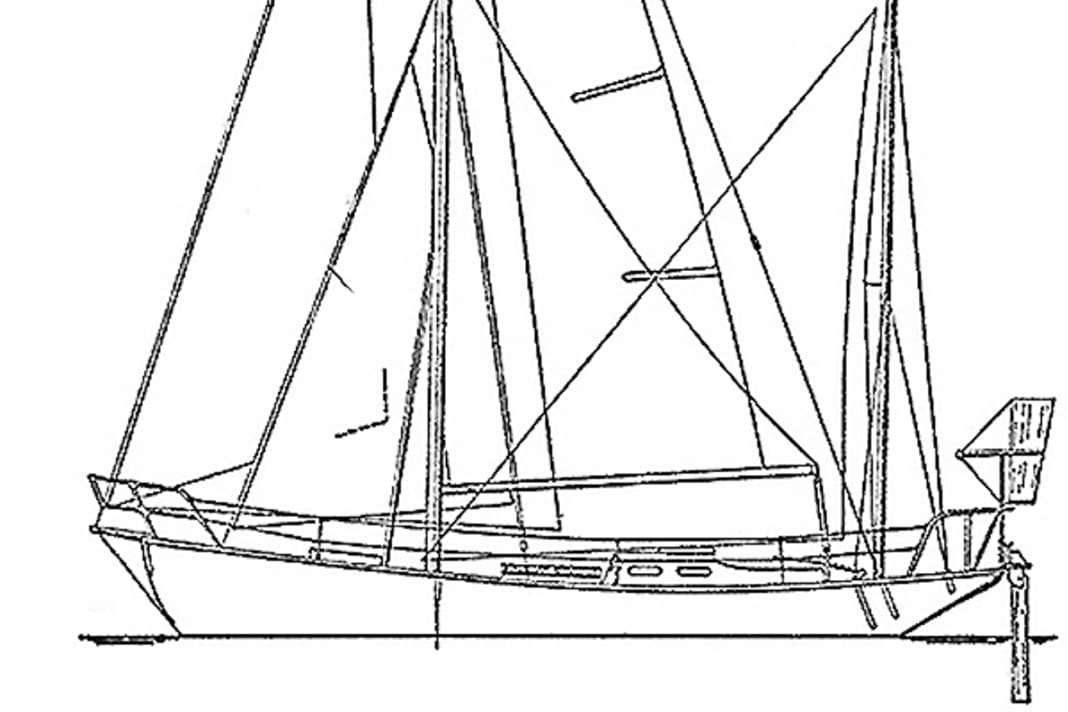 Riss der "Lively Lady" | Abbildung: Nautical Publishing Company/K. Adlard Coles