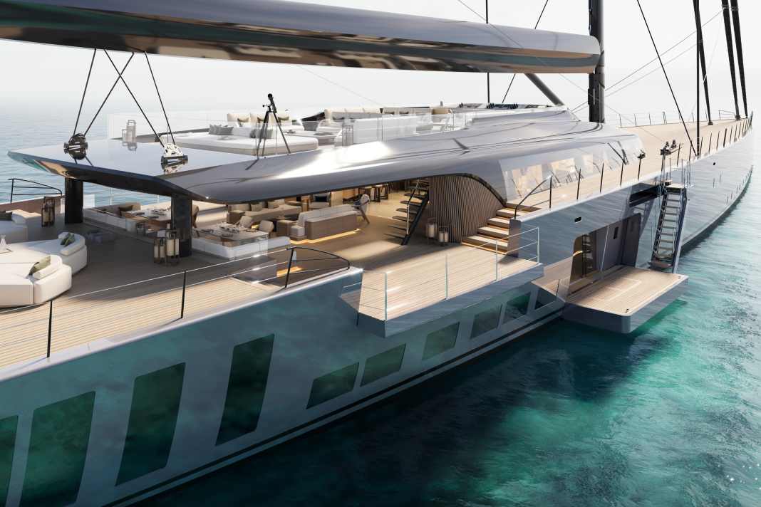 Folding side sections and a flybridge.