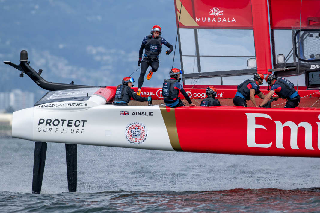 Sir Ainslie in azione: il timoniere vuole raggiungere la finale del SailGP della terza stagione con il suo team Emirates Great Britain