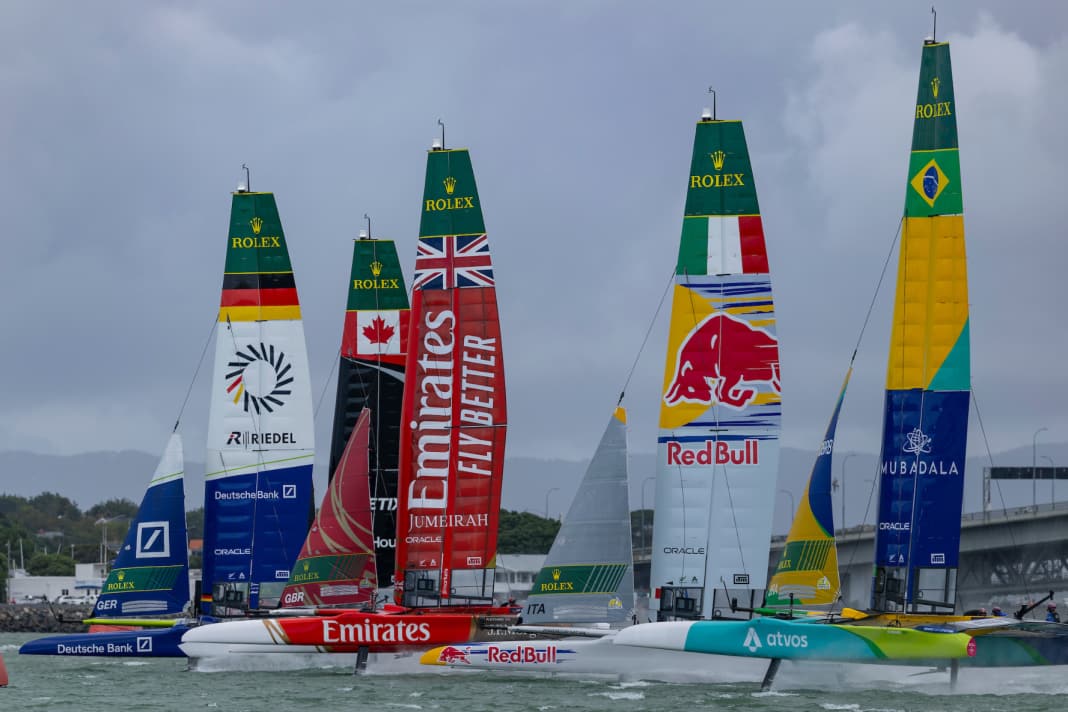 Hier lag das Germany SailGP Team bei einem Rennen in Auckland zu Beginn der Saison in Führung.