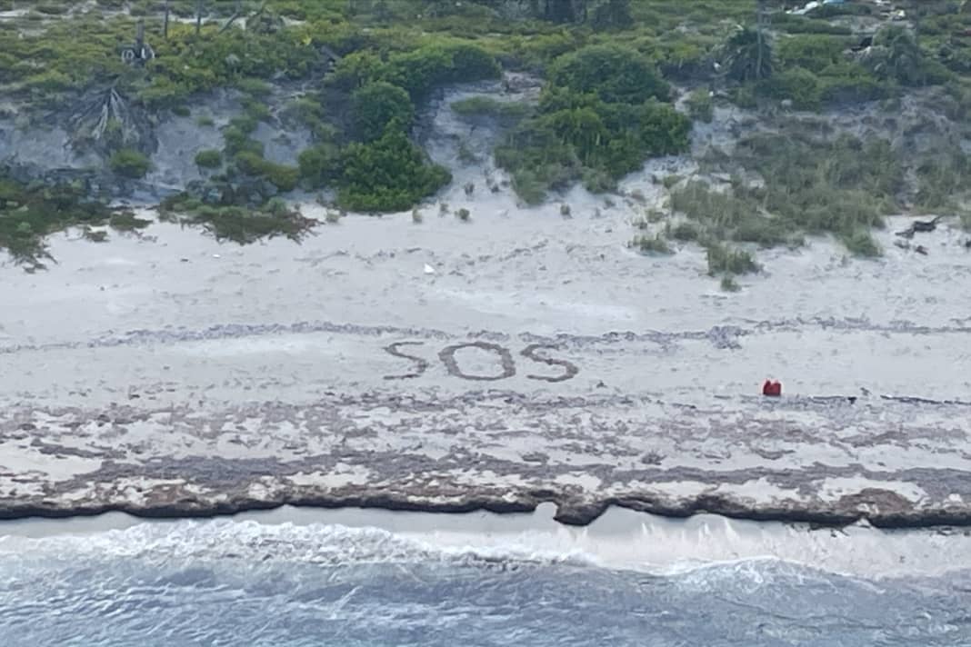 Cinematografica e senza dubbio l'immagine della settimana: una persona bloccata è stata in grado di attirare l'attenzione su di sé con questo segnale di soccorso
