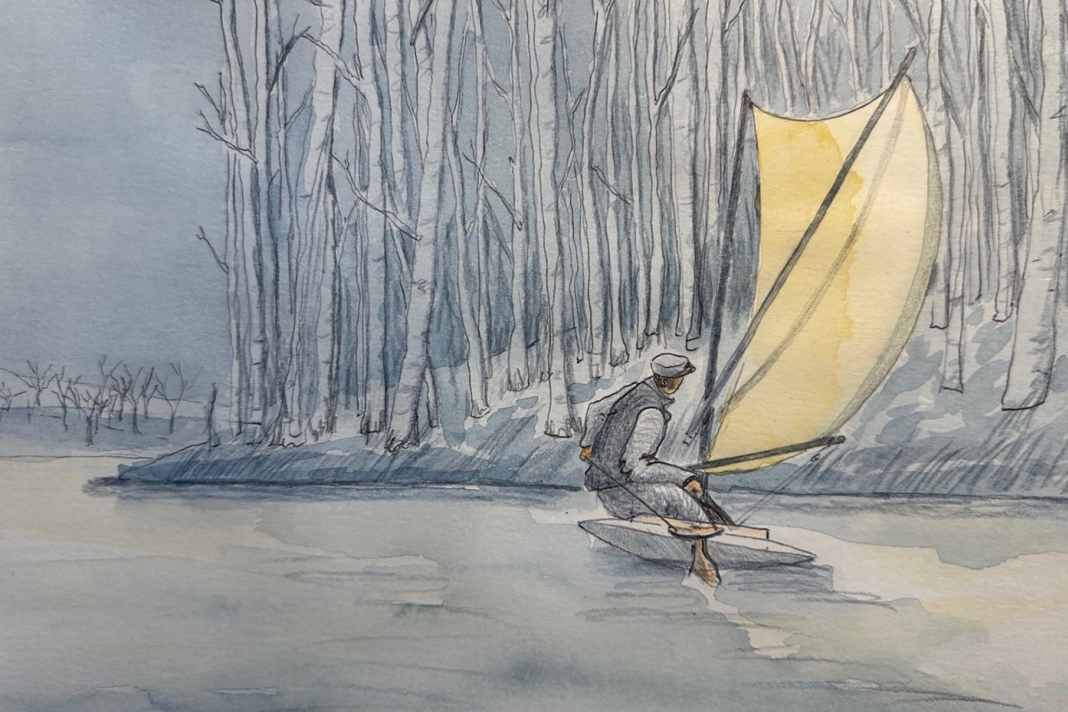 Au début du crépuscule, la "Centennial Republic" cherche un endroit pour passer la nuit sur les rives de l'Ohio.