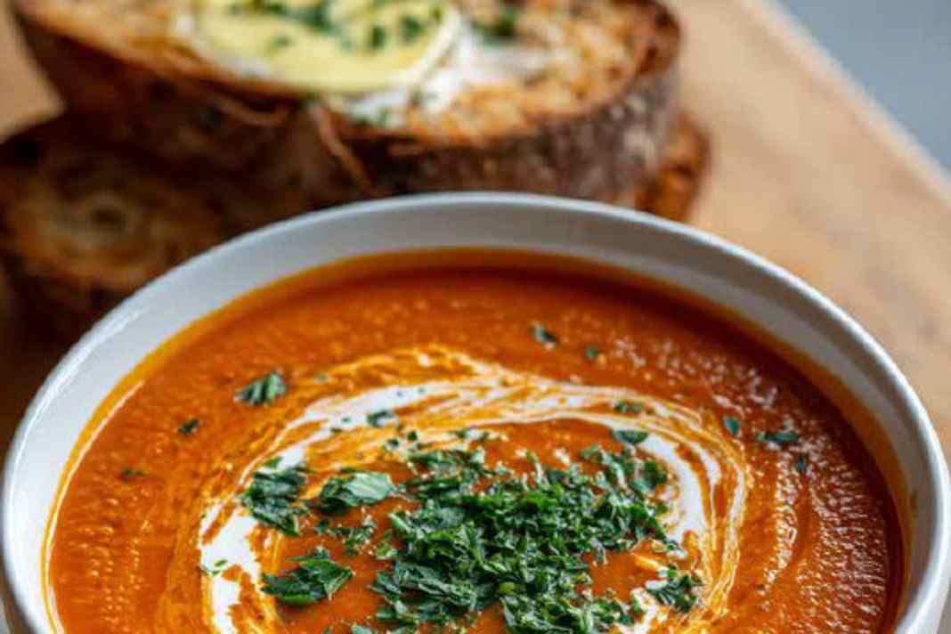Tomato and lentil soup.
