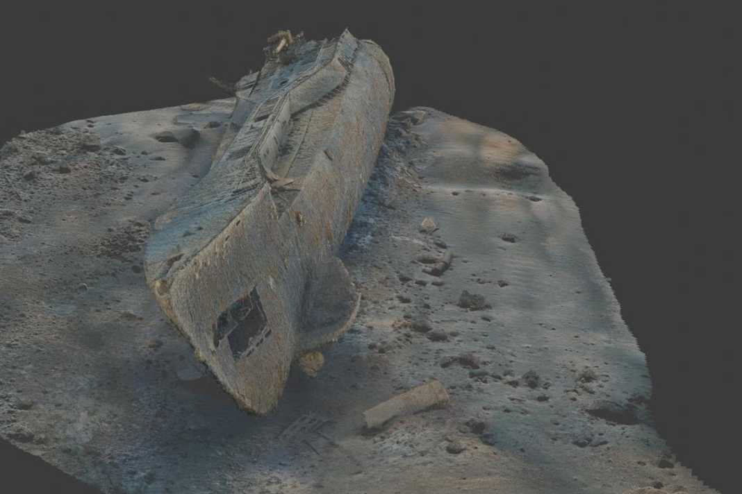Fotogrammetrie des Vorschiffs von “U-864” auf dem Grund der Nordsee vor der norwegischen Küste.