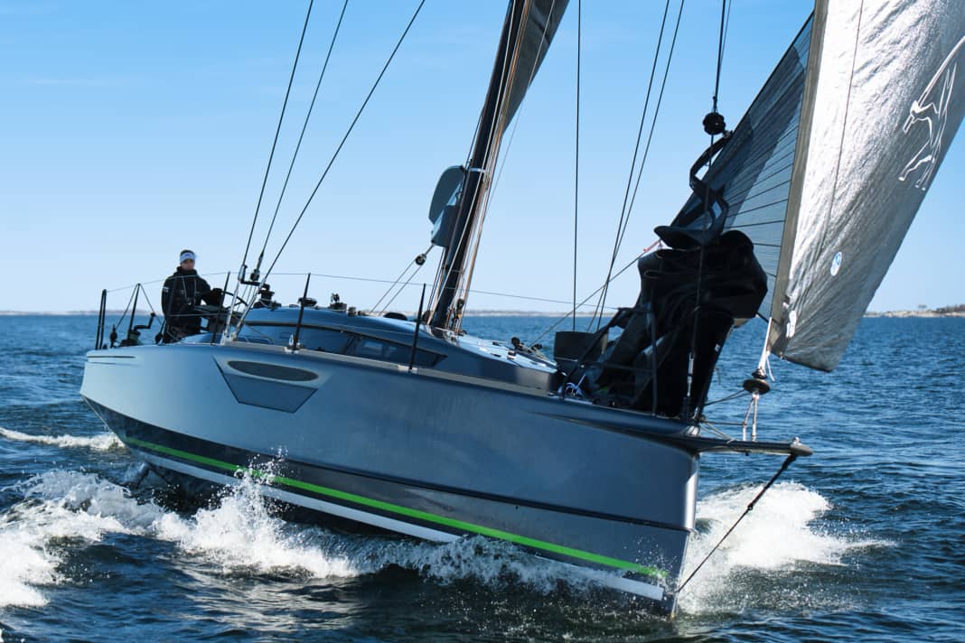 Long chines, inverted bow, hard edges: The look of the Shogun 43 is martial