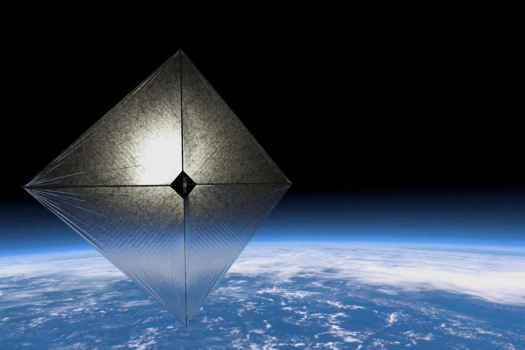 Visualisation of the Advanced Composite Solar Sail System in space