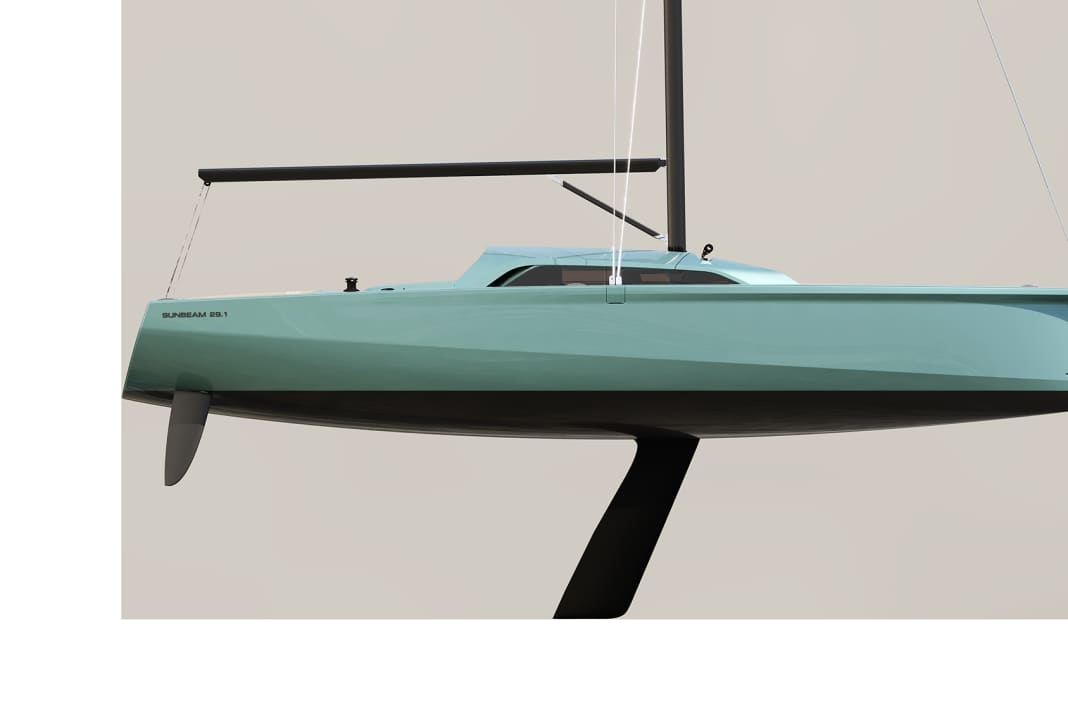 The daysailer is equipped with a centreboard