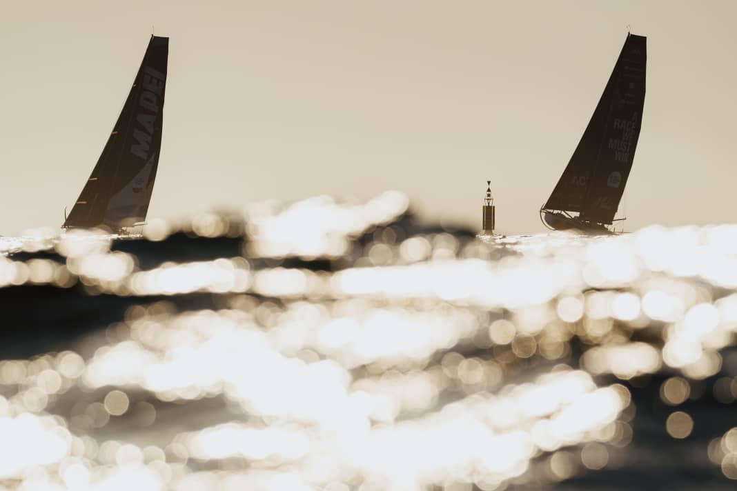 Team Malizia and Allagrande Mapei Racing in the golden sea light.