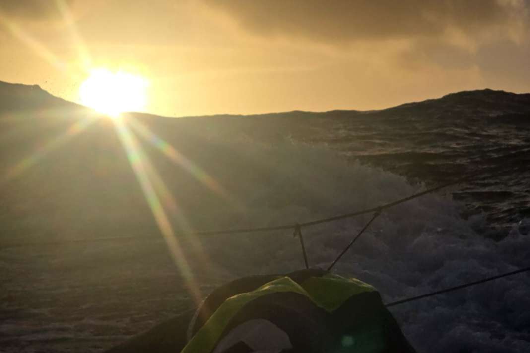 Final in liquid mountains - taken by "Biotherm" skipper Paul Meilhat.