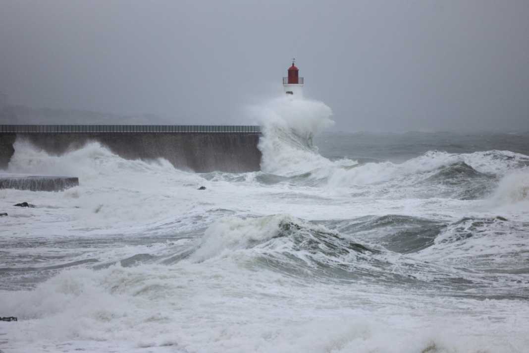 The pier head of Les Sables-d'Olonne on Sunday.