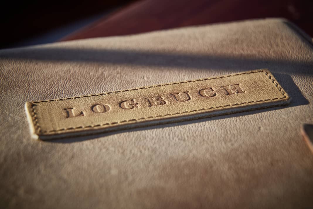 Logbook in leather cover