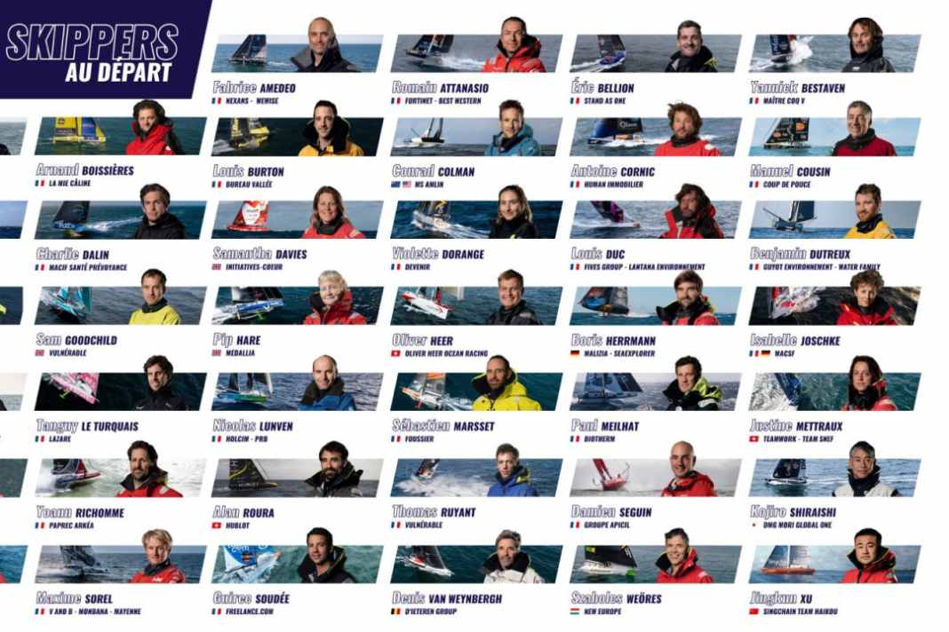 Il campo di partenza di 40 persone per la 10a Vendée Globe