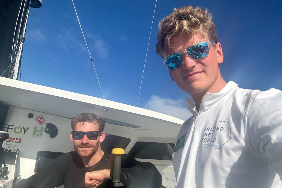 Melwin Fink e Lennart Burke nella volata finale del Globe40.