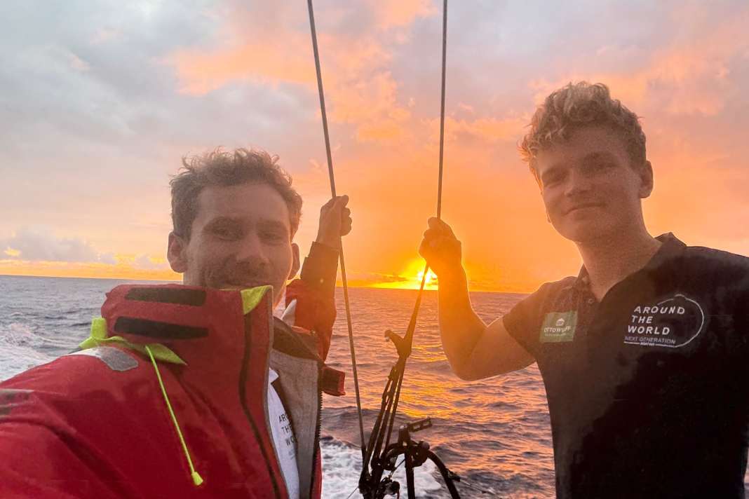 Lennart Burke und Melwin Fink beim furiosen Comeback auf Etappe zwei im Globe40.