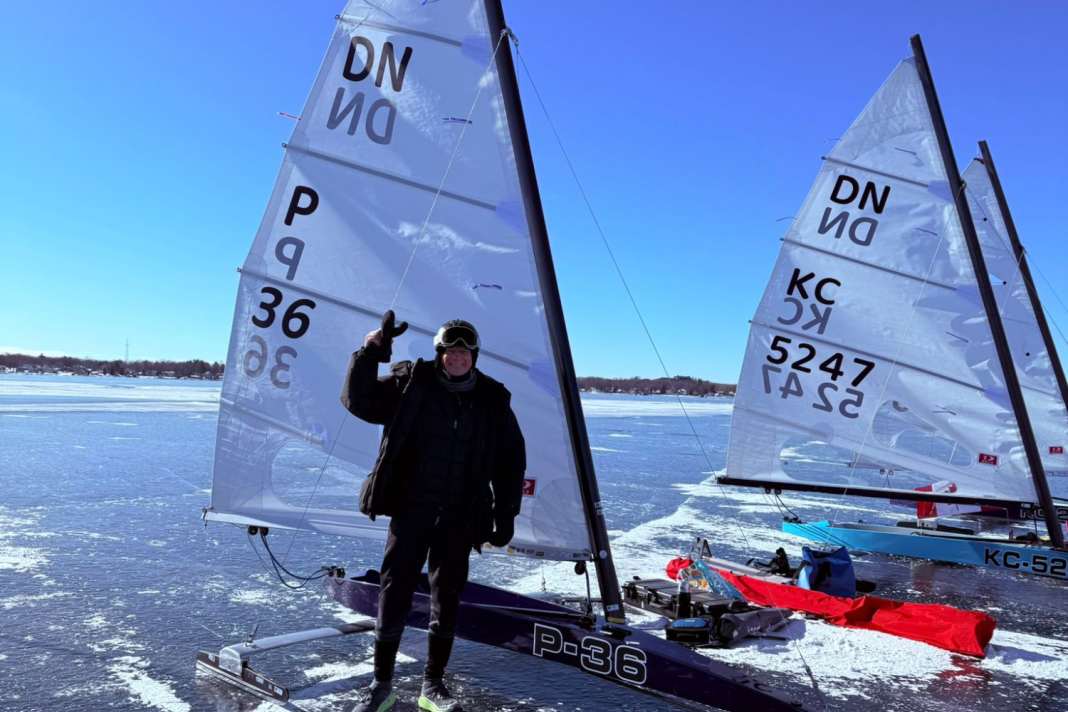 "Black" ice, hard ice on Green Lake in Wisconsin, where the North American DN Ice Sled Championships were held.