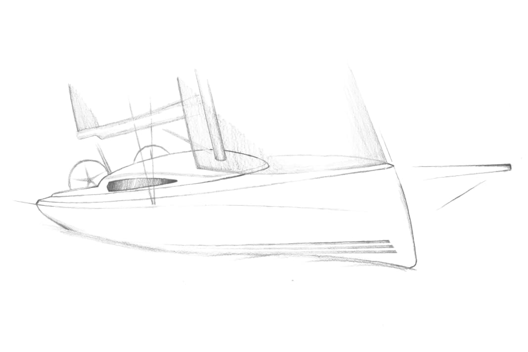 Long waterline, long bowsprit and, as always, three stripes above the waterline: the Xr is intended to be sporty, but not radical