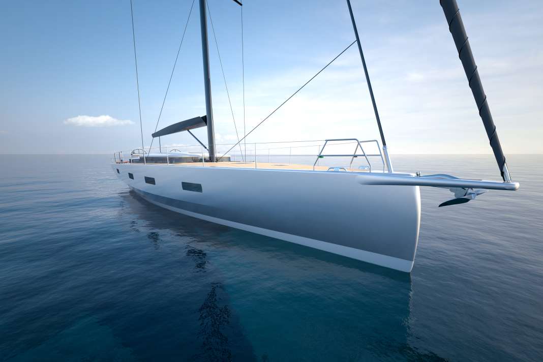 The convex stern is a trademark of YYachts, but the Chinese is not. | Illustrations: YYachts