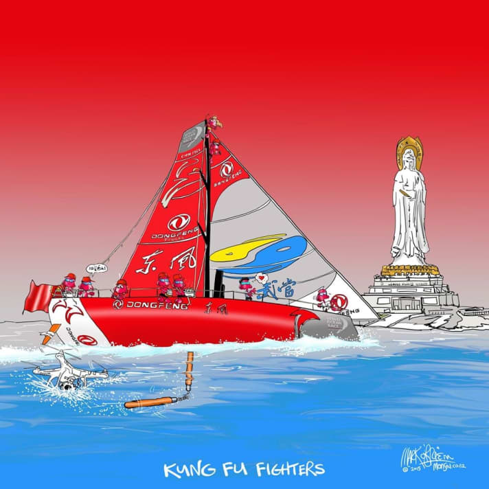   Il vignettista non è stato l'unico a lodare lo spirito combattivo del Dongfeng Race Team...