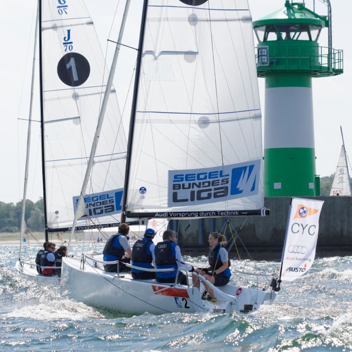   Bringing up the rear after two of three regatta days: the Chiemsee Yacht Club