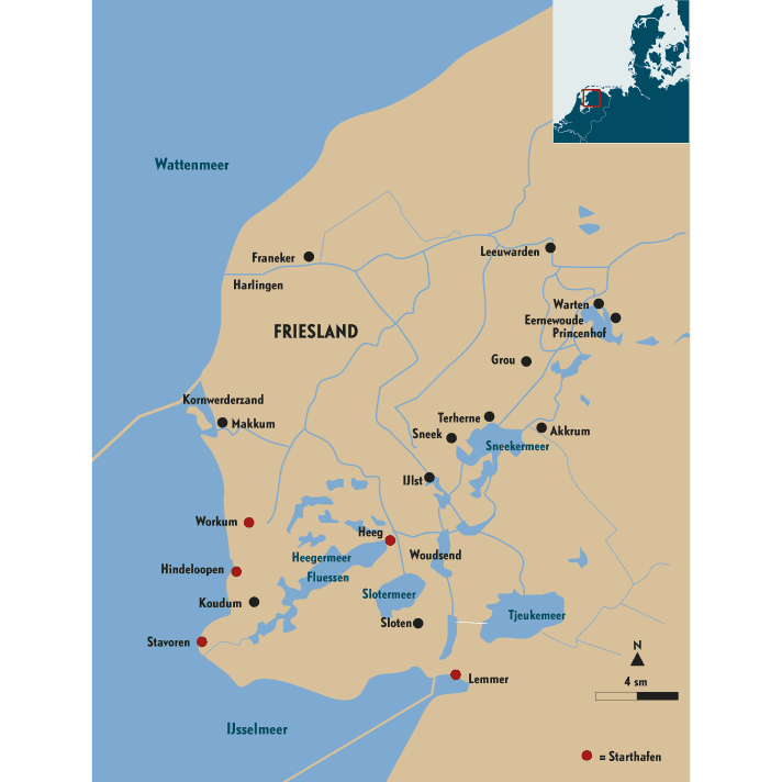   The waters of Friesland at a glance