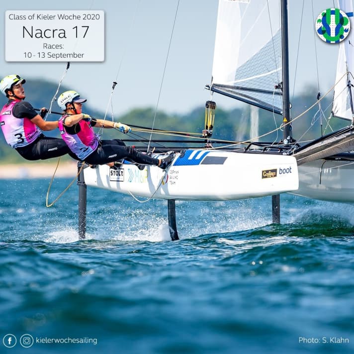   Nelle acque di casa, al largo di Kiel, navigano con la barca olimpica attualmente più veloce: Paul Kohlhoff e Alica Stuhlemmer