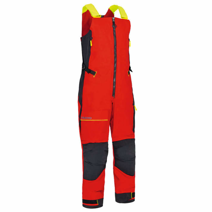 Pantaloni Open Offshore 900: molte tasche e sedile a ribalta per facilitare le visite alla toilette.