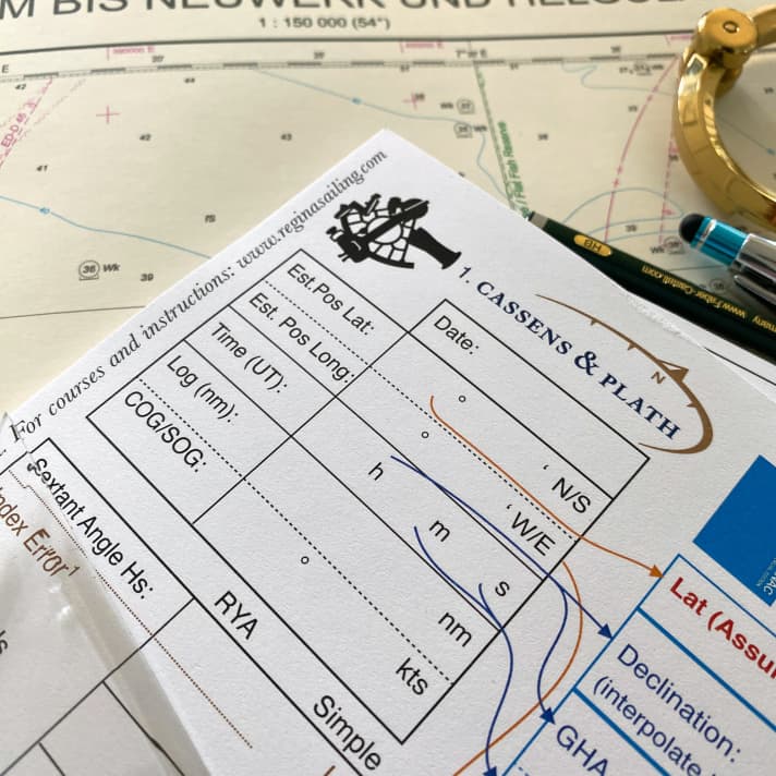 Sestante, astronavigazione, Cassens_Plath, modello, proforma, riduzione della vista