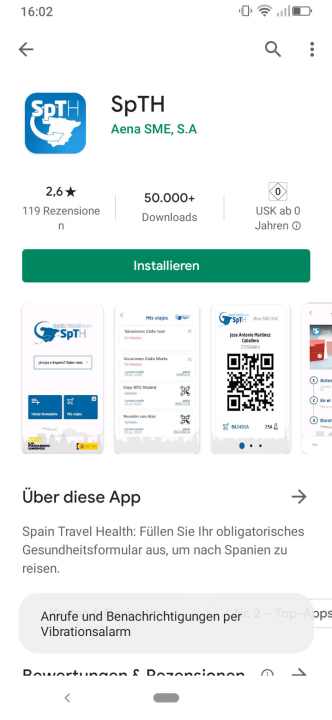   The Spanish authorities' new Android health app