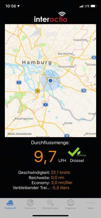   Der Optio Fuel informiert über den aktuellen Verbrauch und mögliche Reichweiten, gibt Hinweise zur ökonomischen Fahrweise (grüner Haken)
