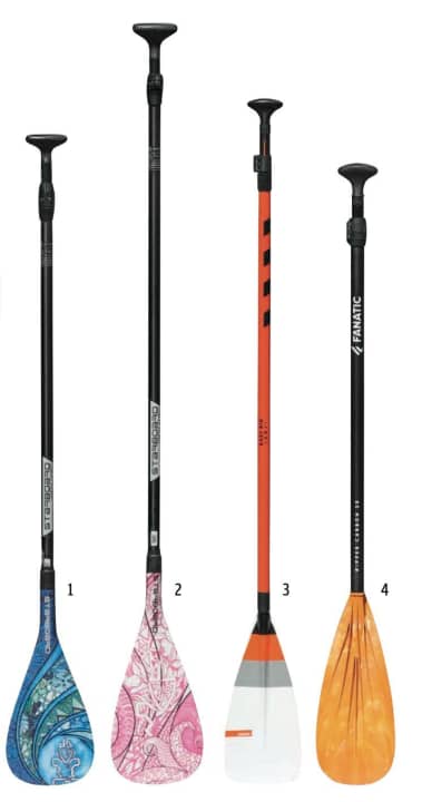 1) Starboard Tiki Tech, 2) Starboard Skinny, 3) RRD, 4) Fanatic