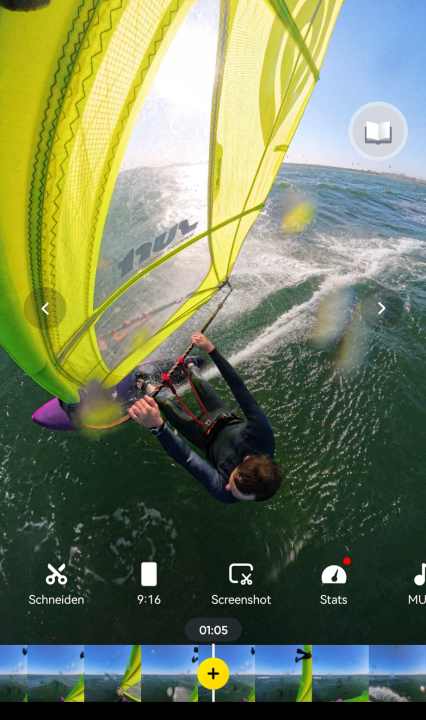 The recordings can be analysed and edited using the free Insta360 app, for example.