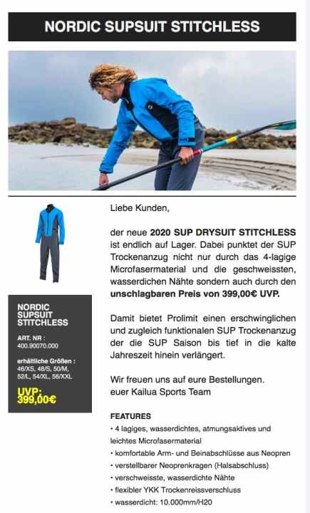 New Prolimit drysuit