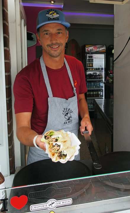 Mario Witt, nicht nur virtuos am Crêpe-Eisen, sondern auch auf dem Wasser...