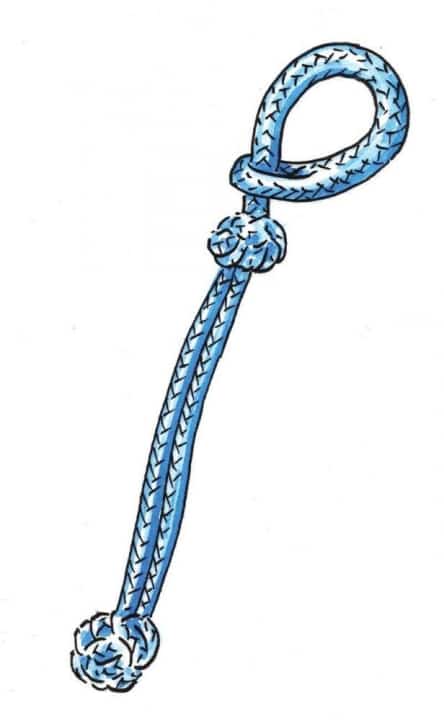   Ein zweiter Diamantknoten ermöglicht es, die Länge des Schäkels einzustellen