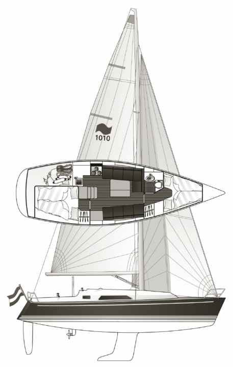 Slim and timelessly chic. A true Van de Stadt design. The rig is rather low for the sporty design | Drawing: A. Hoppenhaus